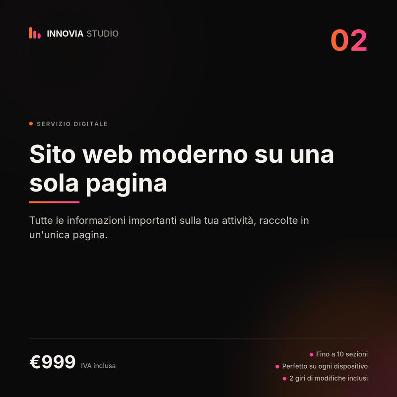 Sito web moderno su una sola pagina
